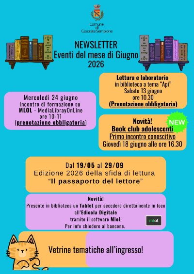 newsletter eventi biblioteca giugno