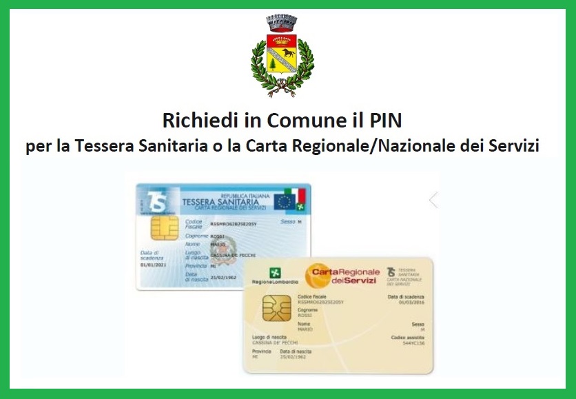 Erogazione PIN per CRS - CNS e Tesserino Sanitario Erogazione PIN per CRS - CNS e Tesserino Sanitario